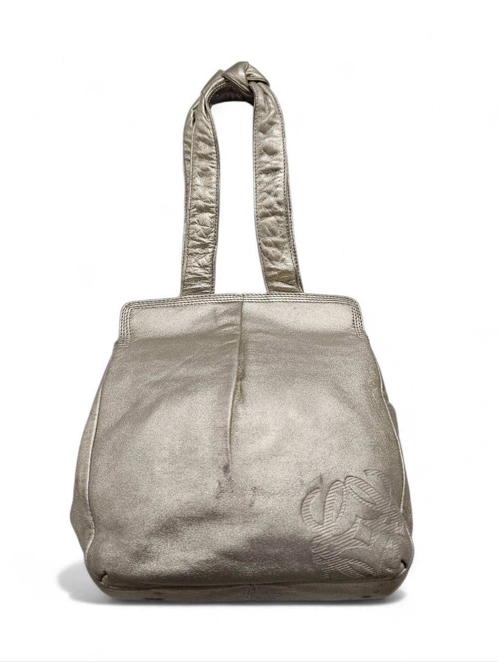 Loewe Nappa Lambskin Leather Knotted Tote Bag In Light Gold